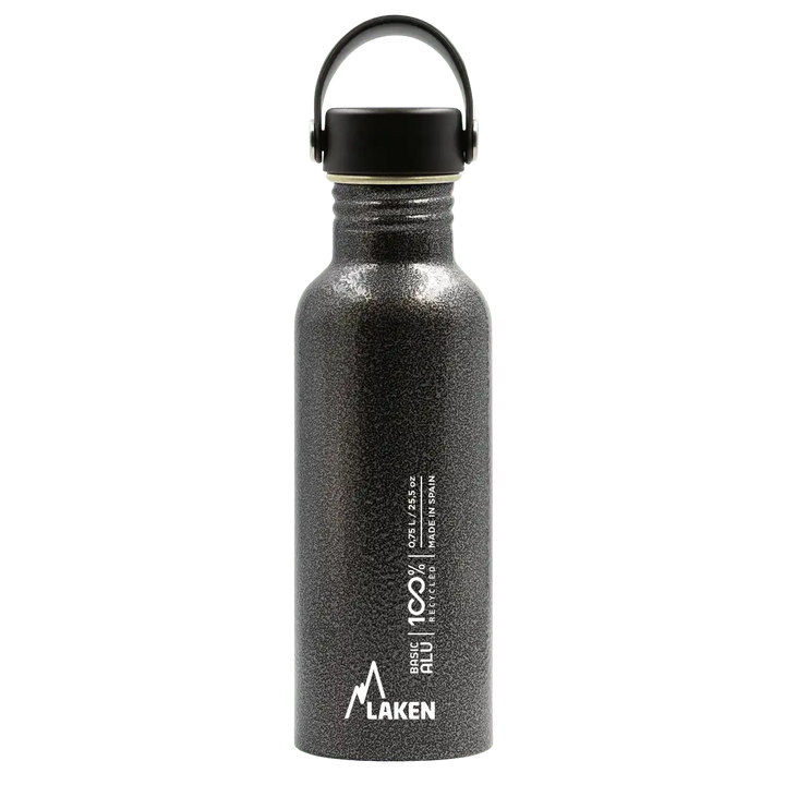 Botella de aluminio BASIC ALU gris de 0,75 litros con tapón OASIS