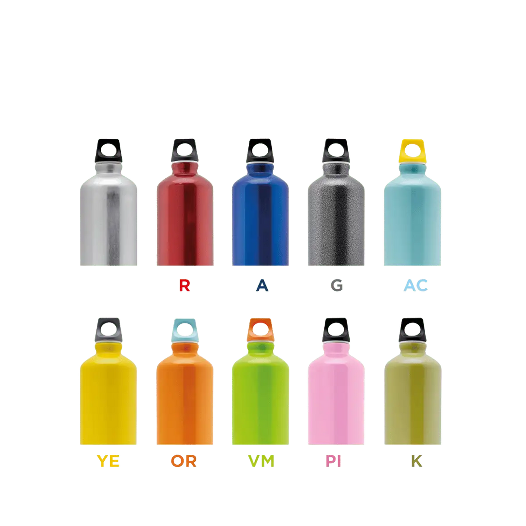 Diferentes colores de las botellas de aluminio con tapón FUTURA