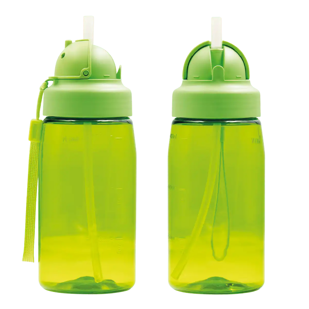 Botella Infantil de Tritan con tapón Oby verde desde los laterales