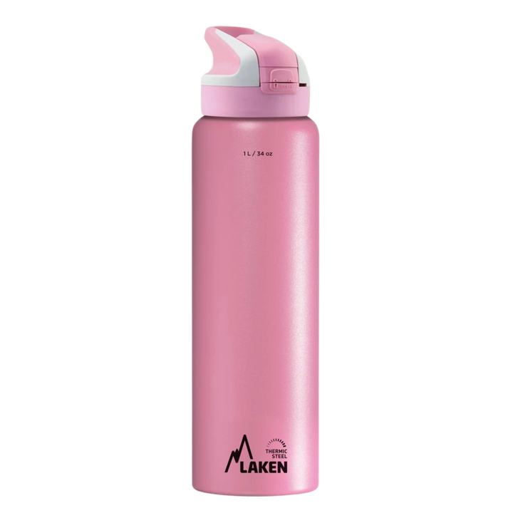 Botella térmica de acero rosa de 1 litro con tapón SUMMIT rosa