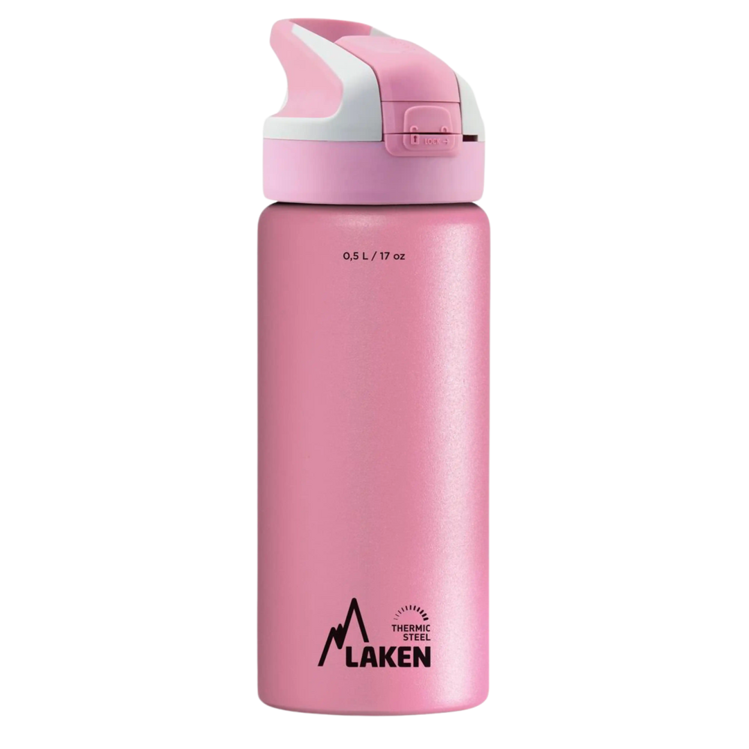 Botella térmica de acero rosa de 0,5 litros con tapón SUMMIT rosa